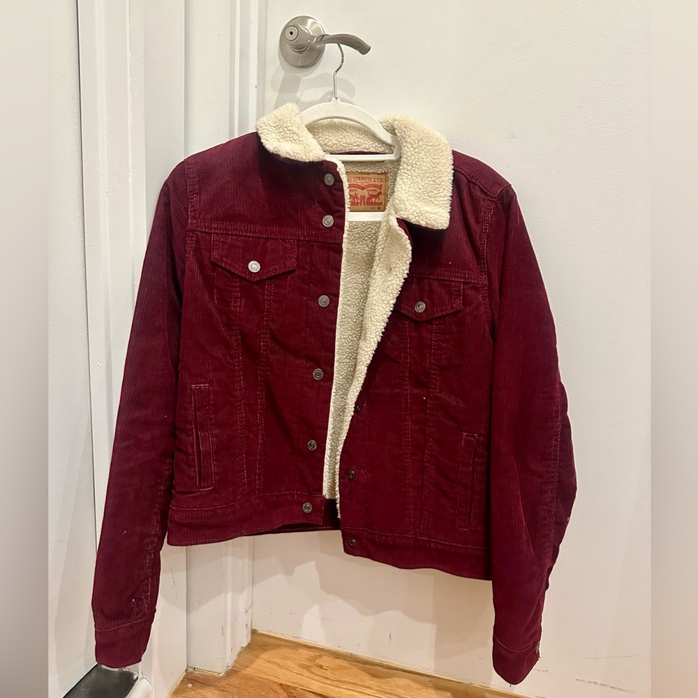 Levi’s Red Corduroy 90’s Sherpa Lined Jacket - Women’s